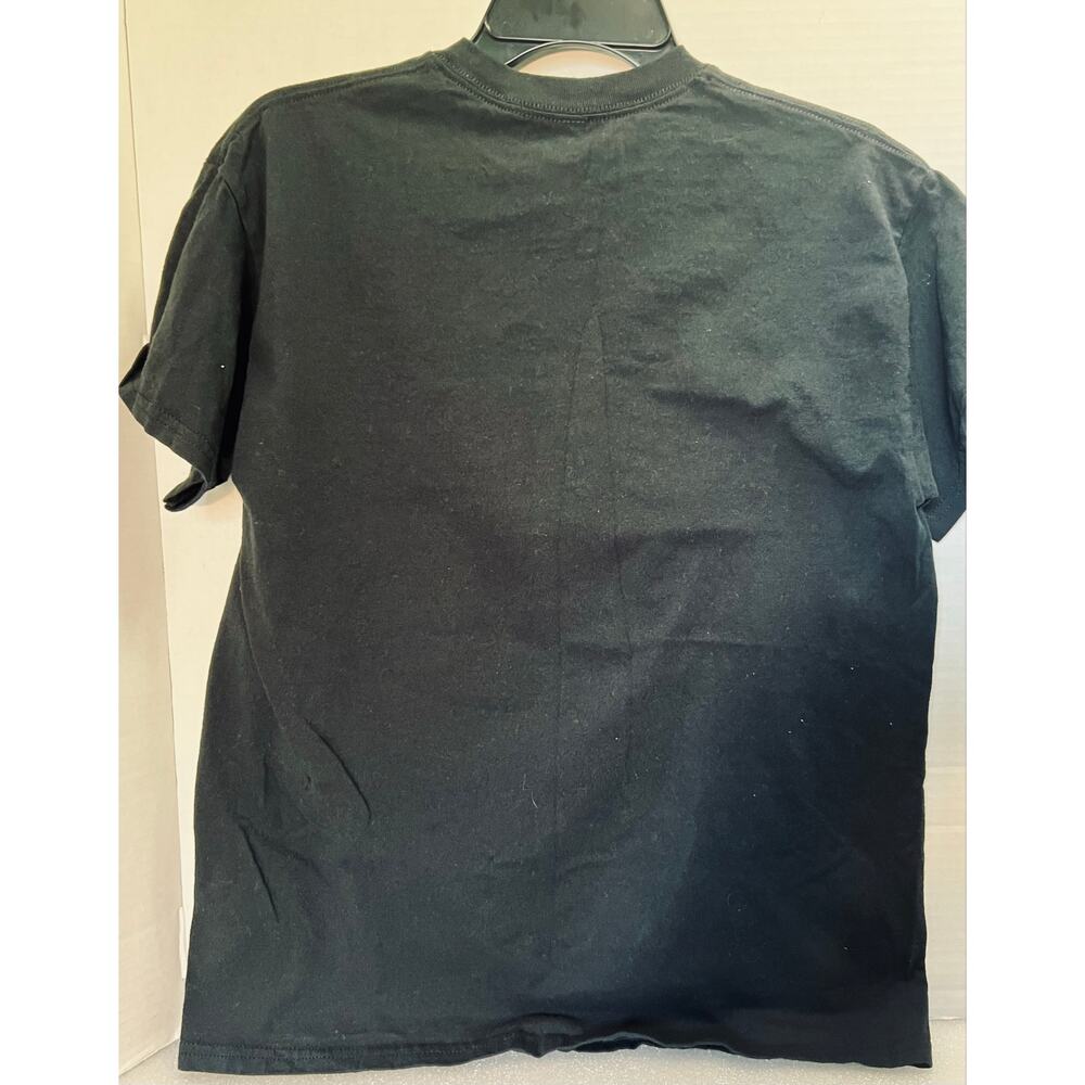 Women’s Size Med Gildan T-Shirt.  Black with “Lost & Found” Graphic. B11 - Picture 4 of 5
